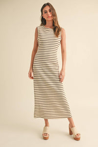 MIOU MUSE - STRIPED KNITTED DRESS