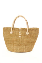 Load image into Gallery viewer, Classic Khaki Sisal Handbag with Leather Handles
