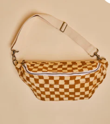 Jenna Bee Checkered Sling Bag - Ochre