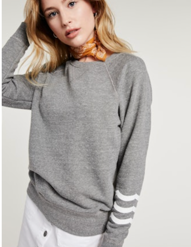 Sol Angeles Waves Pullover- heather grey