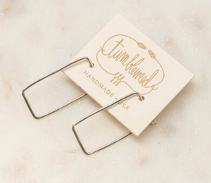 Tumbleweed- Mini Rectangle Earrings: Sterling Silver