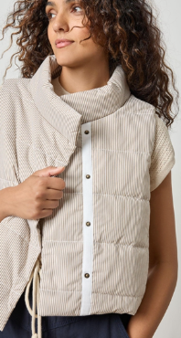 Lilla P Striped Vest - Earth