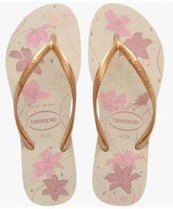 Havaianas Slim Organic Sandal- Beige/Golden