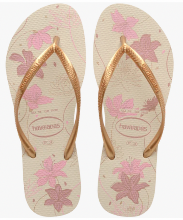 Havaianas Slim Organic Sandal- Beige/Golden