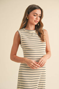 MIOU MUSE - STRIPED KNITTED DRESS