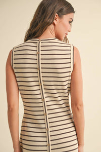 MIOU MUSE - STRIPED KNITTED DRESS