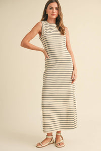 MIOU MUSE - STRIPED KNITTED DRESS