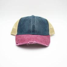 Load image into Gallery viewer, Trucker Hat- Navy and pink- 727
