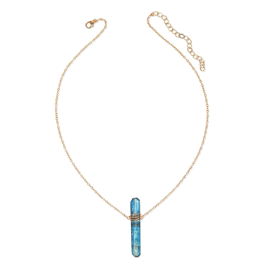 Heather Hawkins - Kyanite Bar Wrapped Necklace