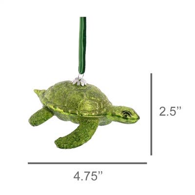 Sea Turtle Ornament, Glass